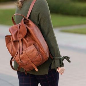 Madewell The Transport Rucksack Italian Leather Backpack Bag